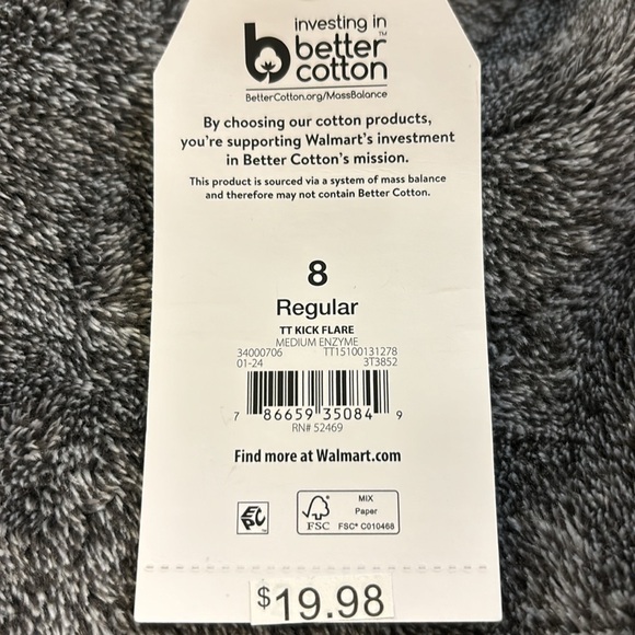 Time and Tru High Rise Flare Crop size 8 NWT - Picture 6 of 6